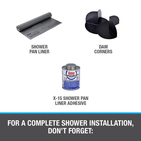 Oatey Single Threshold Shower Pan Liner with Corner Dams Wayfair